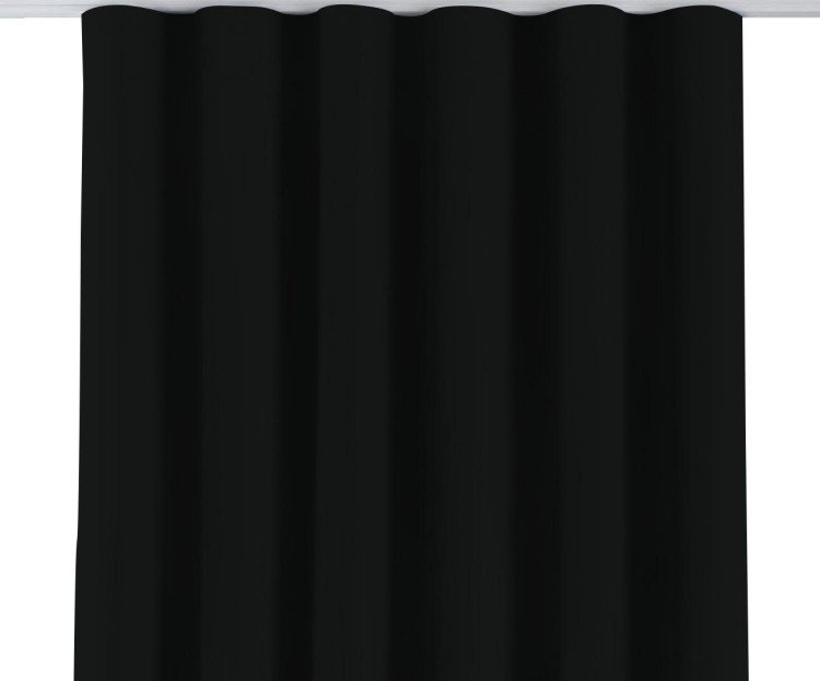 Комплект штор блэкаут однотонный черный, на тесьме «Волна»